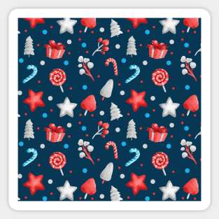 Cute Christmas Pattern - Christmas Baubles Happy Merry Christmas Christmas wrapping paper Cute Santa Claus Pattern Cute Xmas 25th December Dragonfly Christmas Tree Holiday Time Sticker